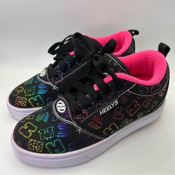 Heelys Kids Size 1 Black With Rainbow Letters - Picture 1 of 5
